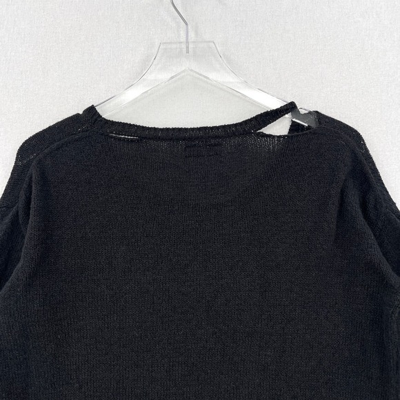 LAUREN MOSHI Sweater Womens XS Black Wild Spirit Safety Pin Printed Long Sleeve - Picture 8 of 14
